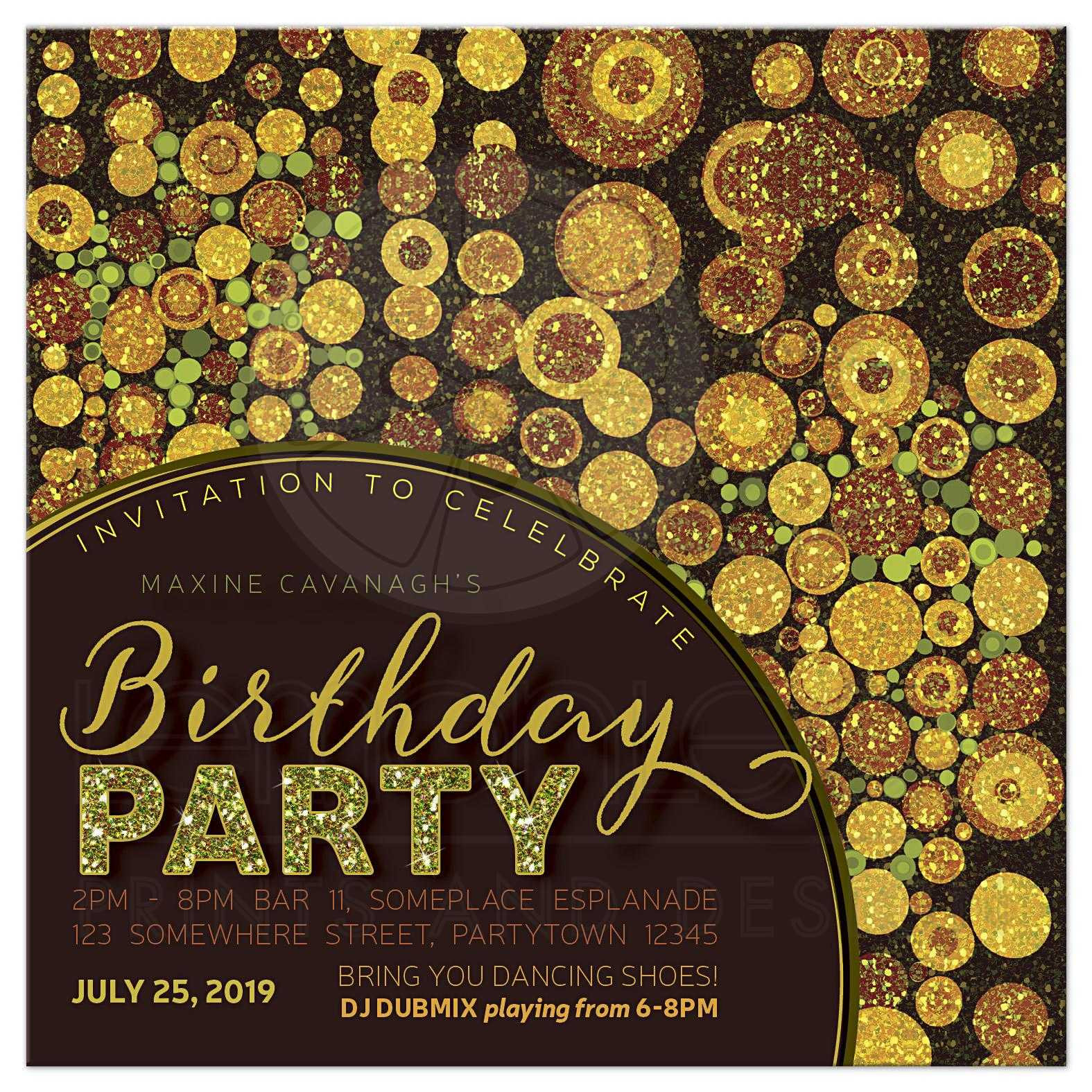 Adult Birthday Party Invitations
 Sparkle Grunge Adult Birthday Party Invitation