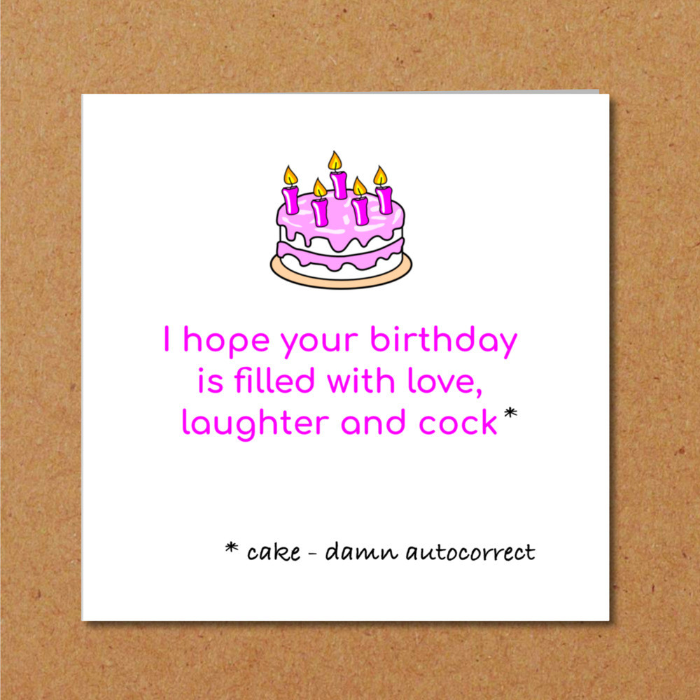 Adult Birthday Wishes
 BIRTHDAY CAKE card funny humorous girl female friend rude