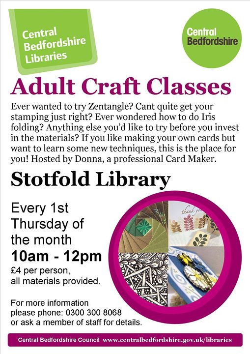 Adult Craft Classes
 Adult Craft Classes at Stotfold Library Hitchin