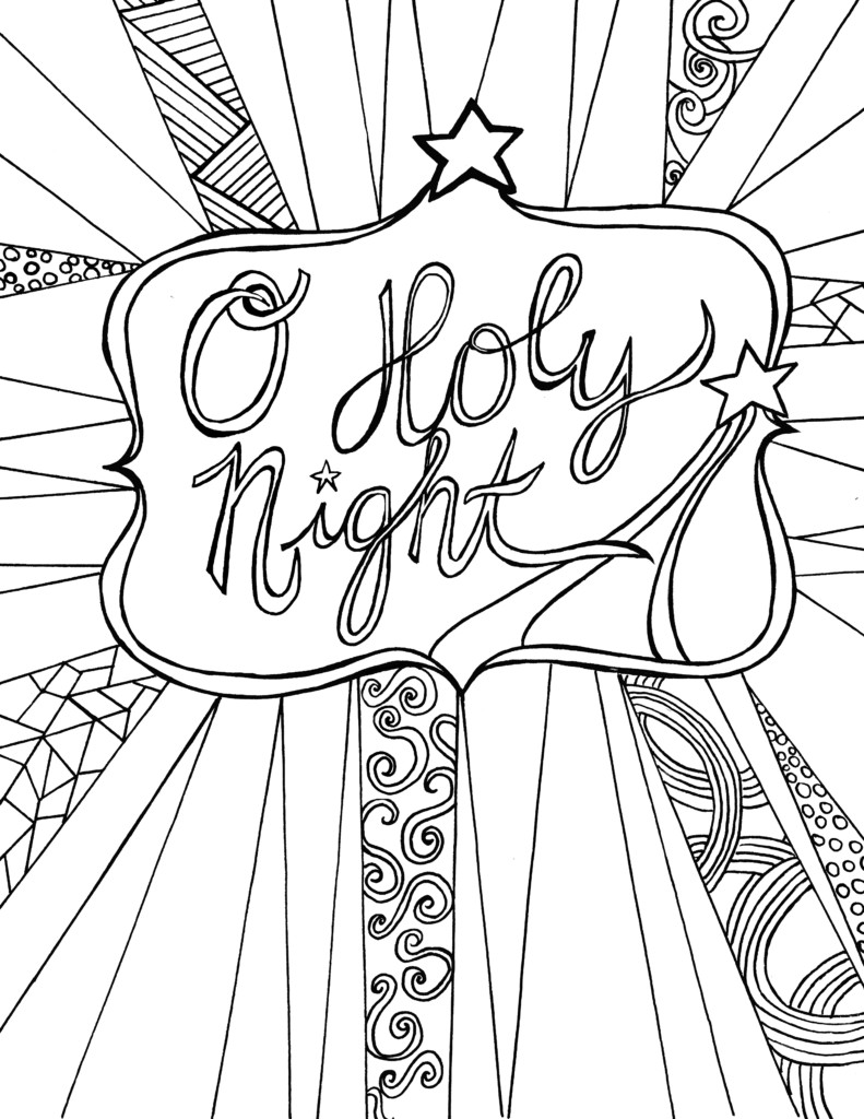 Adult Holiday Coloring Pages
 O Holy Night Free Adult Coloring Sheet Printable