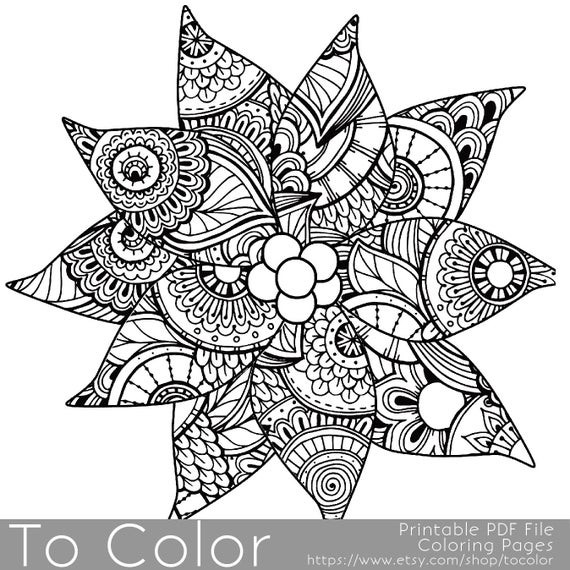 Adult Holiday Coloring Pages
 Christmas Coloring Page for Adults Poinsettia Coloring Page