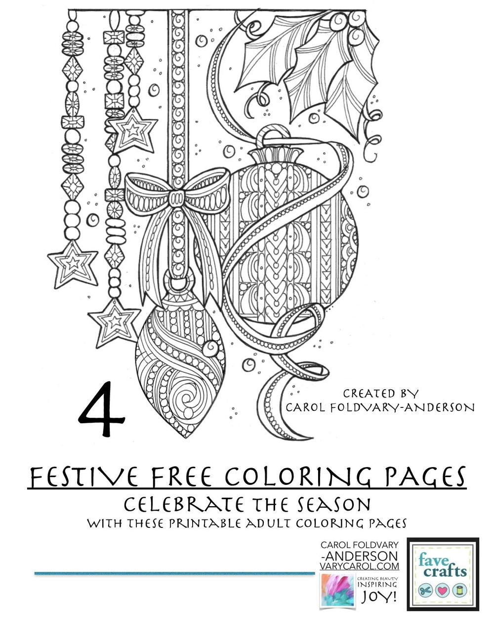 Adult Holiday Coloring Pages
 4 Festive & Free Holiday Coloring Pages for Adults [PDF