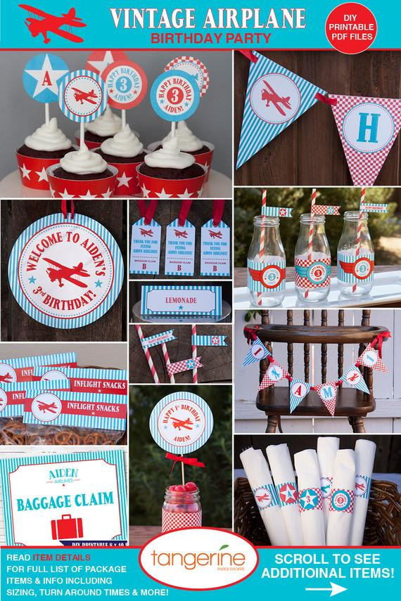 Airplane Birthday Party Decorations
 Airplane Birthday Party Decorations by TangerinePaperShoppe