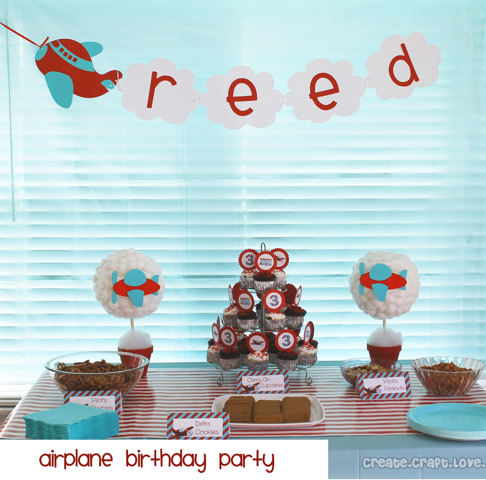 Airplane Birthday Party Decorations
 Airplane Birthday Party Create Craft Love