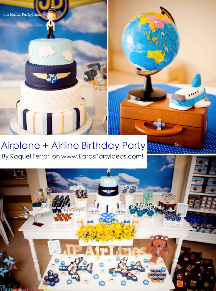 Airplane Birthday Party Decorations
 Kara s Party Ideas Airplane Airline Pilot Themed Boy 1st