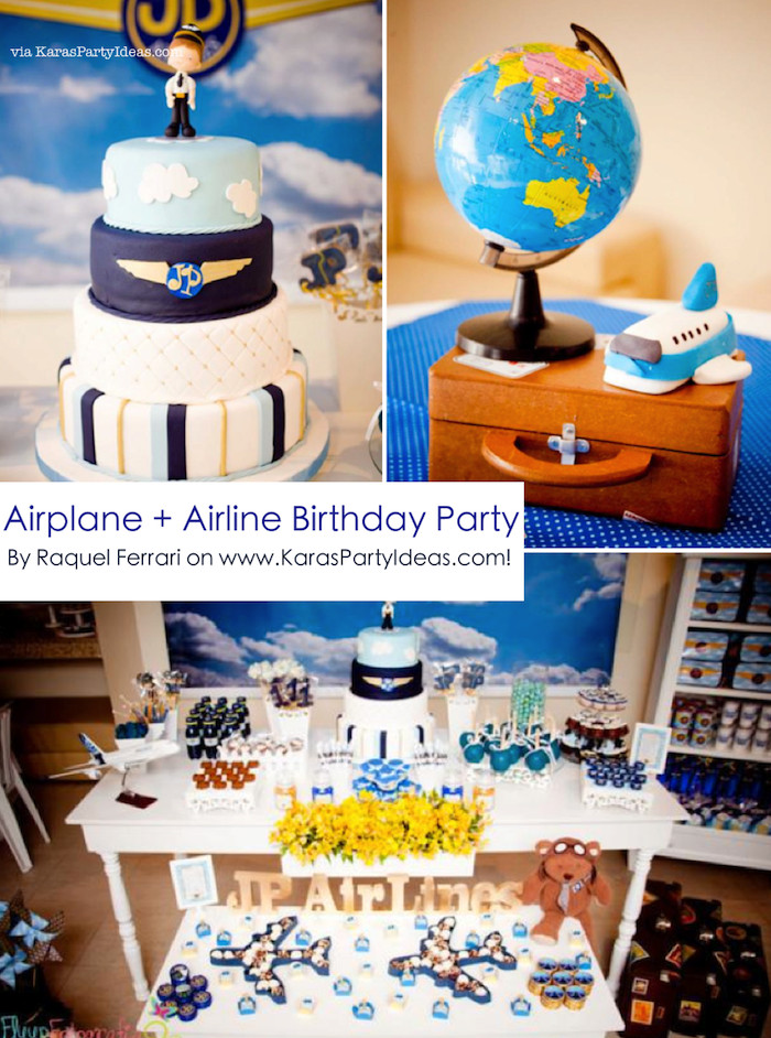 Airplane Themed Birthday Party Ideas
 Kara s Party Ideas Airplane Airline Pilot Themed Boy 1st