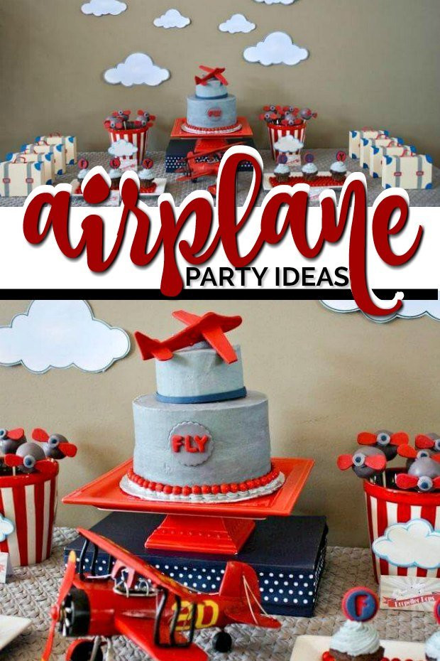 Airplane Themed Birthday Party Ideas
 Plane Themed Boy s First Birthday Party Spaceships and