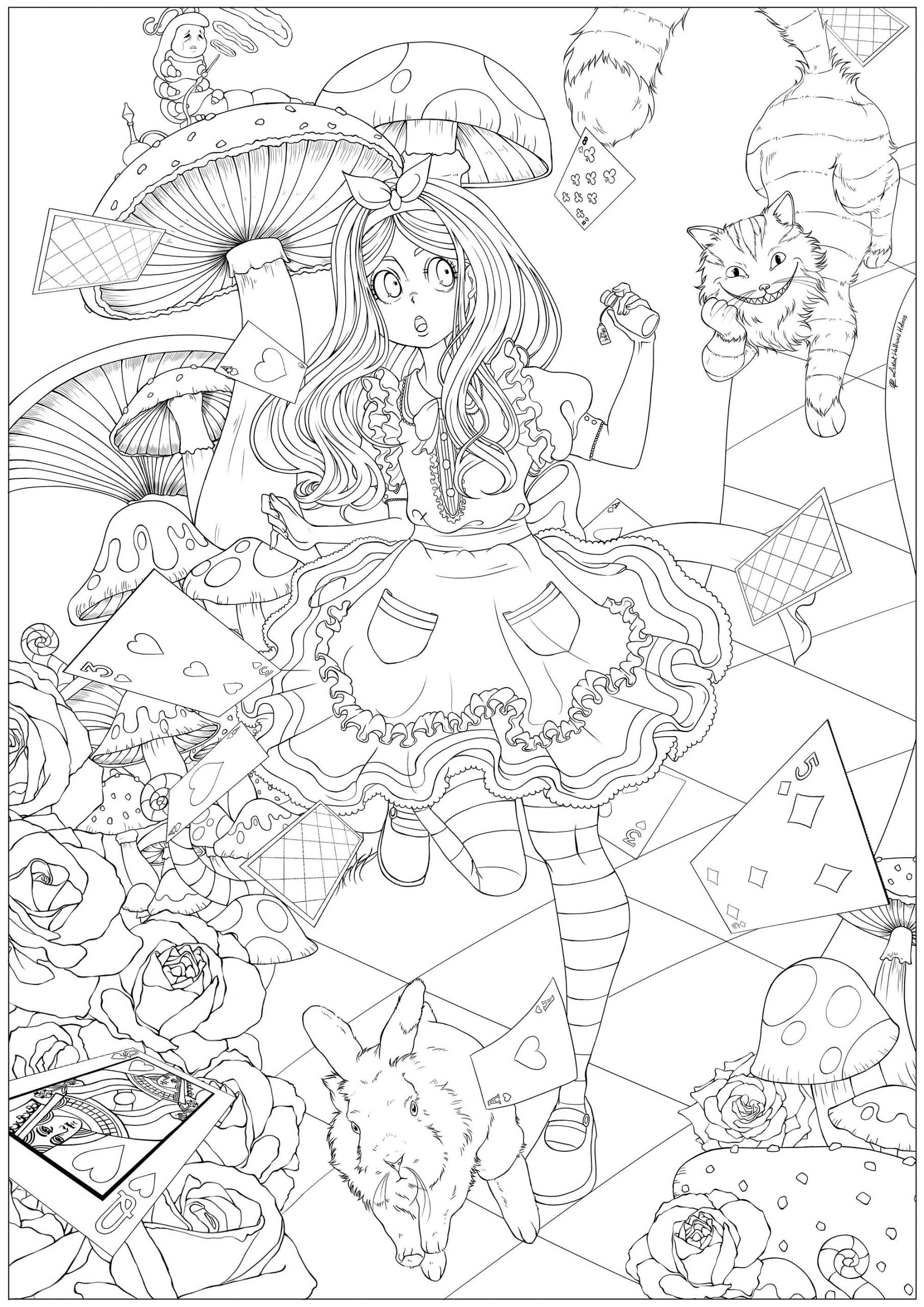 Alice In Wonderland Adult Coloring Book
 Alice in wonderland 1 Return to childhood Adult Coloring