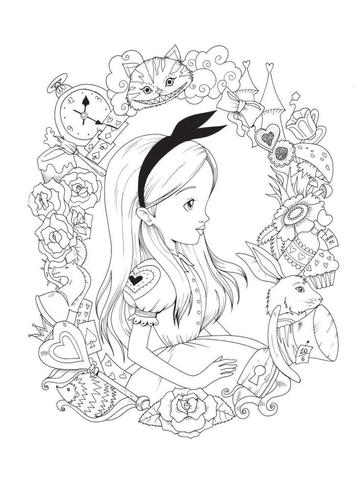 Alice In Wonderland Adult Coloring Book
 63 best Coloring pages to print Alice in Wonderland