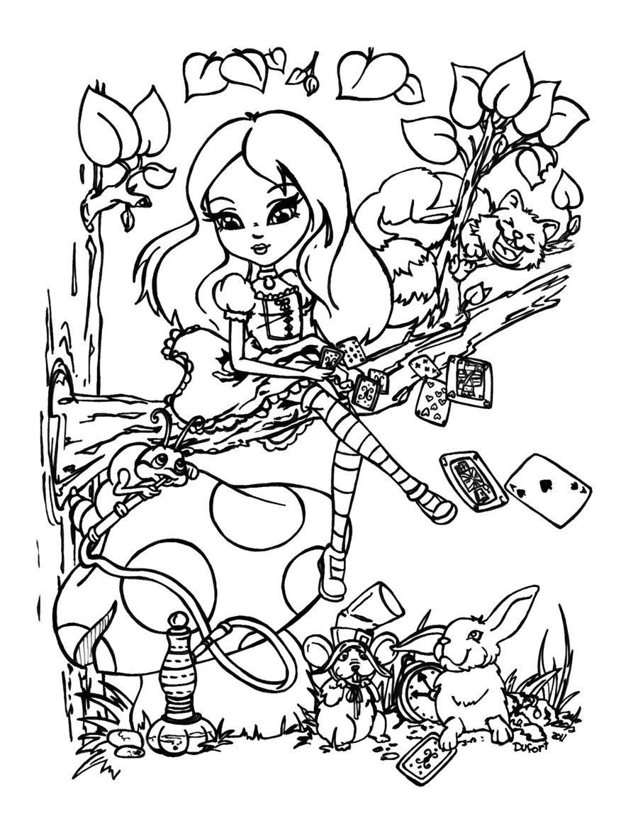 Alice In Wonderland Adult Coloring Book
 Alice in Wonderland by JadeDragonneviantart on