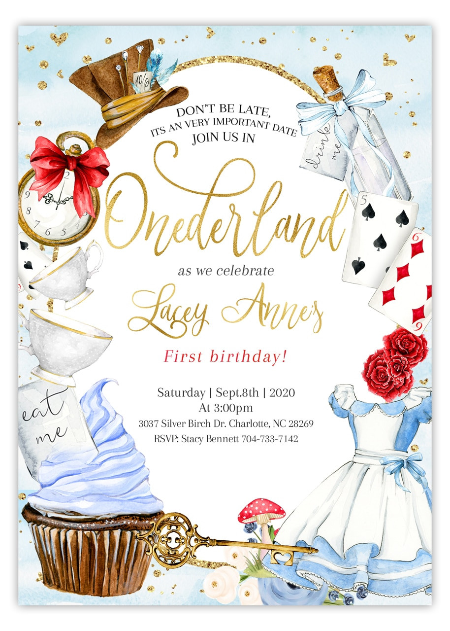 Alice In Wonderland Birthday Invitations
 Alice in wonderland birthday invitation 3