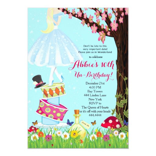 Alice In Wonderland Birthday Invitations
 Alice in Wonderland Birthday Invitations