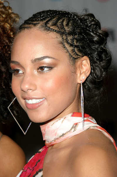 Alicia Keys Braids Hairstyles
 Celebrity Hairstyles and Tattoo Alicia Keys Afro