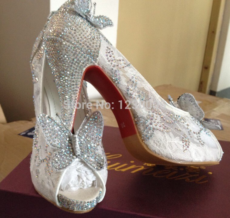 Amazing Wedding Shoes
 Amazing butterfly wedding shoes high heel red bottom