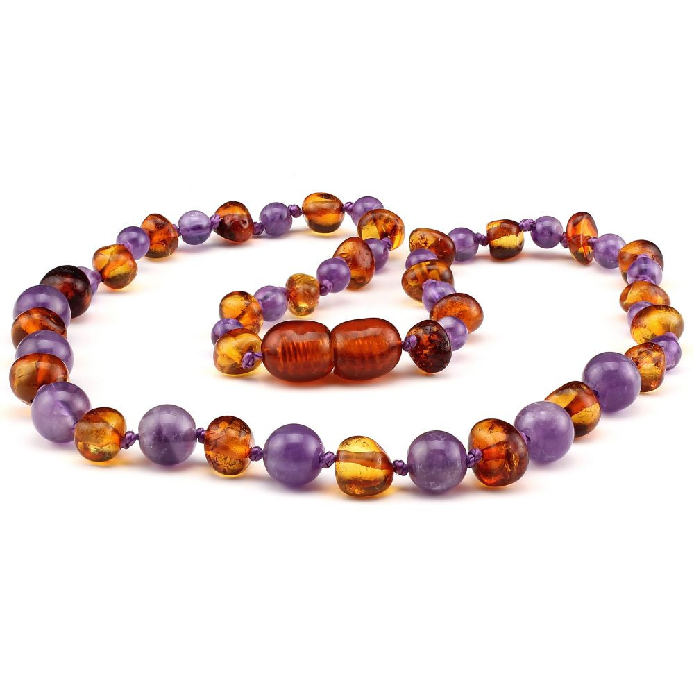 Amber Necklaces For Babies
 Amber NECKLACE Baby Multi Cognac and Cherry 32cm