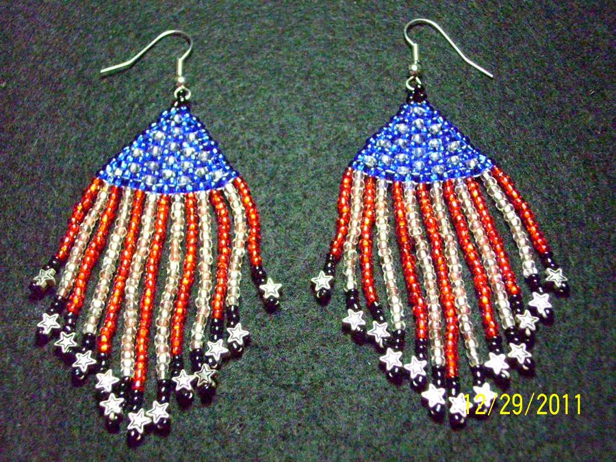 American Flag Earrings
 American Flag Earrings by unshelvedgeek on DeviantArt