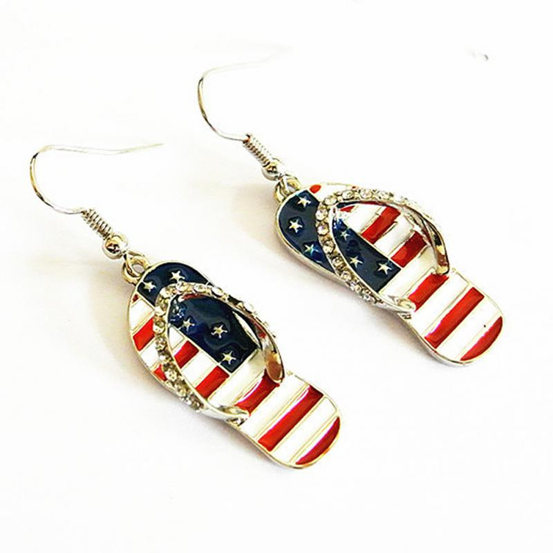 American Flag Earrings
 HOT Selling Fashion Small Slippers American Flag Earrings