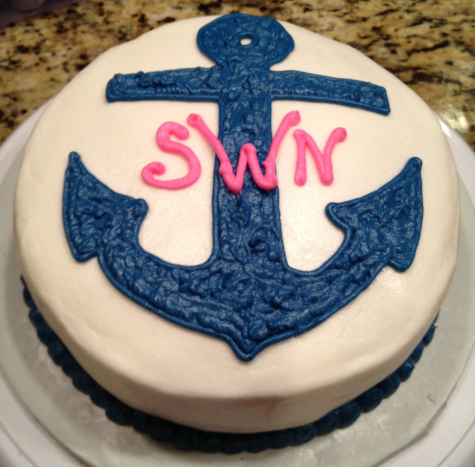 Anchor Birthday Cakes
 An anchor cake a home baker could decorate