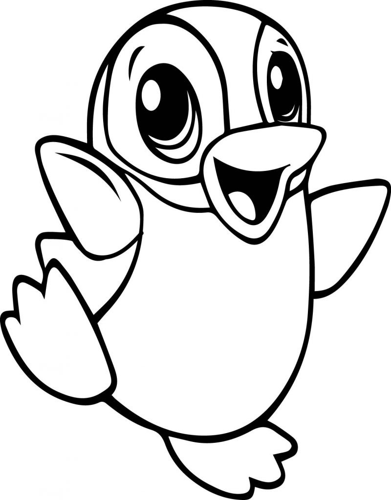 Animals Coloring Pages For Kids
 Baby Penguin Cute Animal Coloring Page