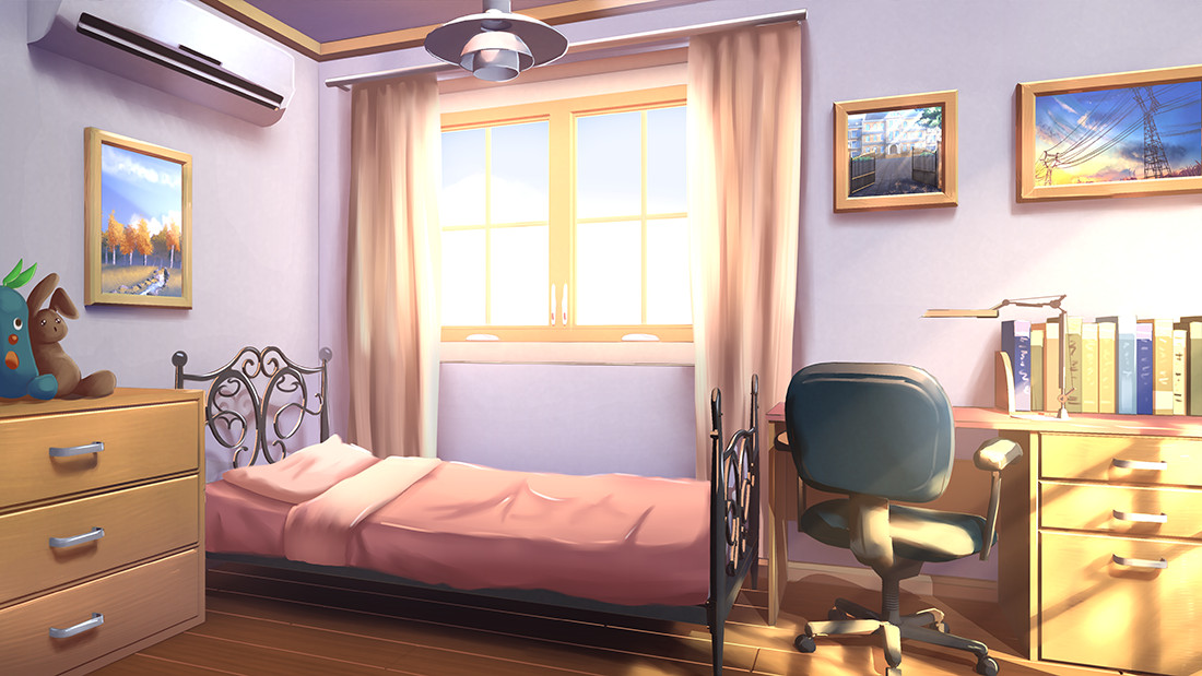 Anime Bedroom Wallpaper
 Bedroom House Anime Scenery Background Wallpaper