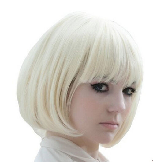 Anime Bob Hairstyle
 Fashion Womens BOB Hairstyle Blonde Short Wigs New Anime