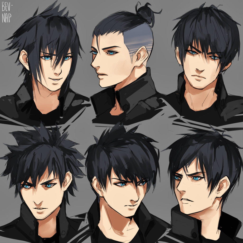 Anime Boy Hairstyles
 Noct Hairstyles by Bev Nap on DeviantArt in 2019