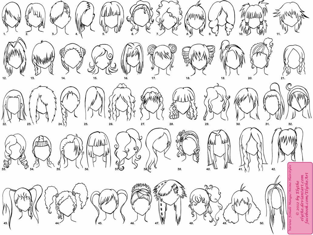 Anime Hairstyles For Girls
 Various Female Anime Manga Hairstyles by Elythe on DeviantArt