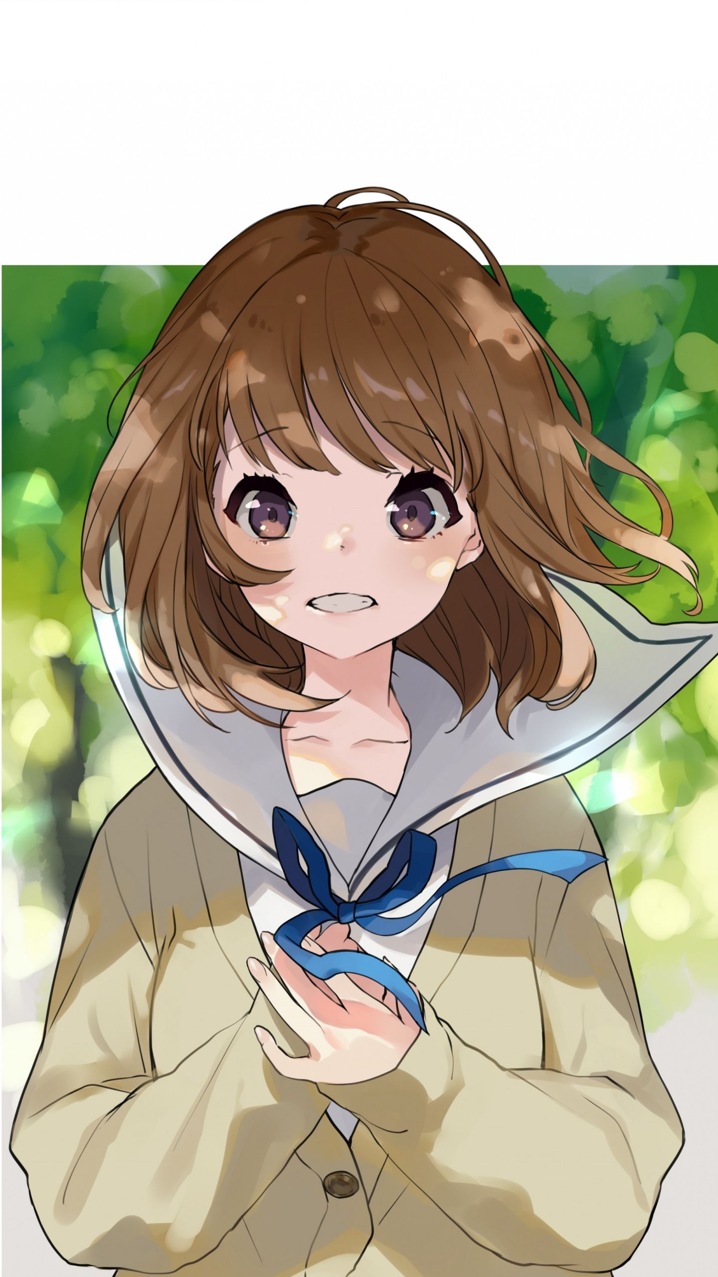 Anime Short Hairstyles
 Download 2160x3840 wallpaper cute anime girl minimal