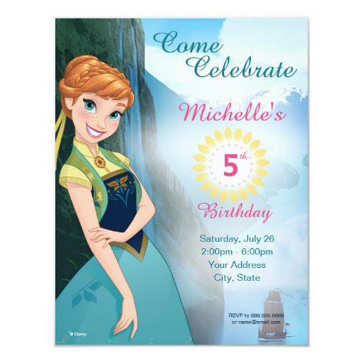 Anna Birthday Party
 Frozen Anna Birthday Invitation