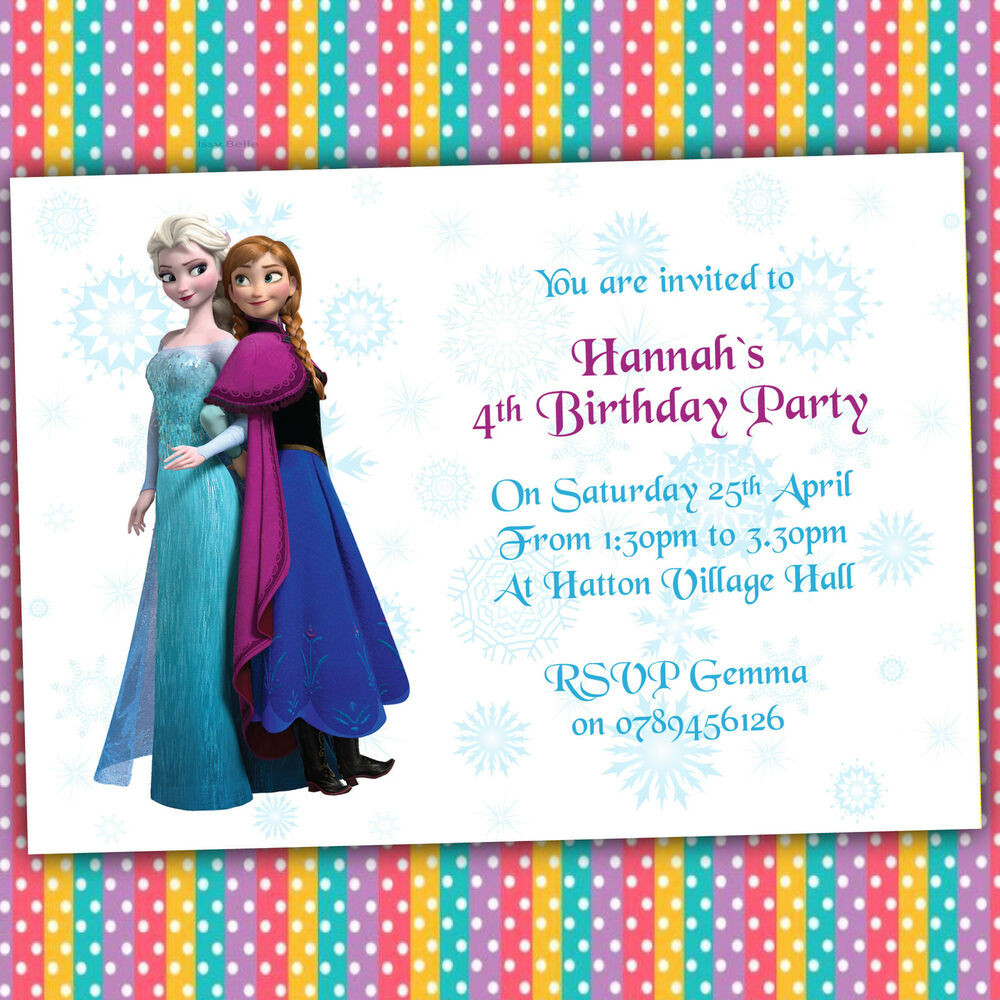 Anna Birthday Party
 Personalised Birthday Party Invitations Elsa and Anna