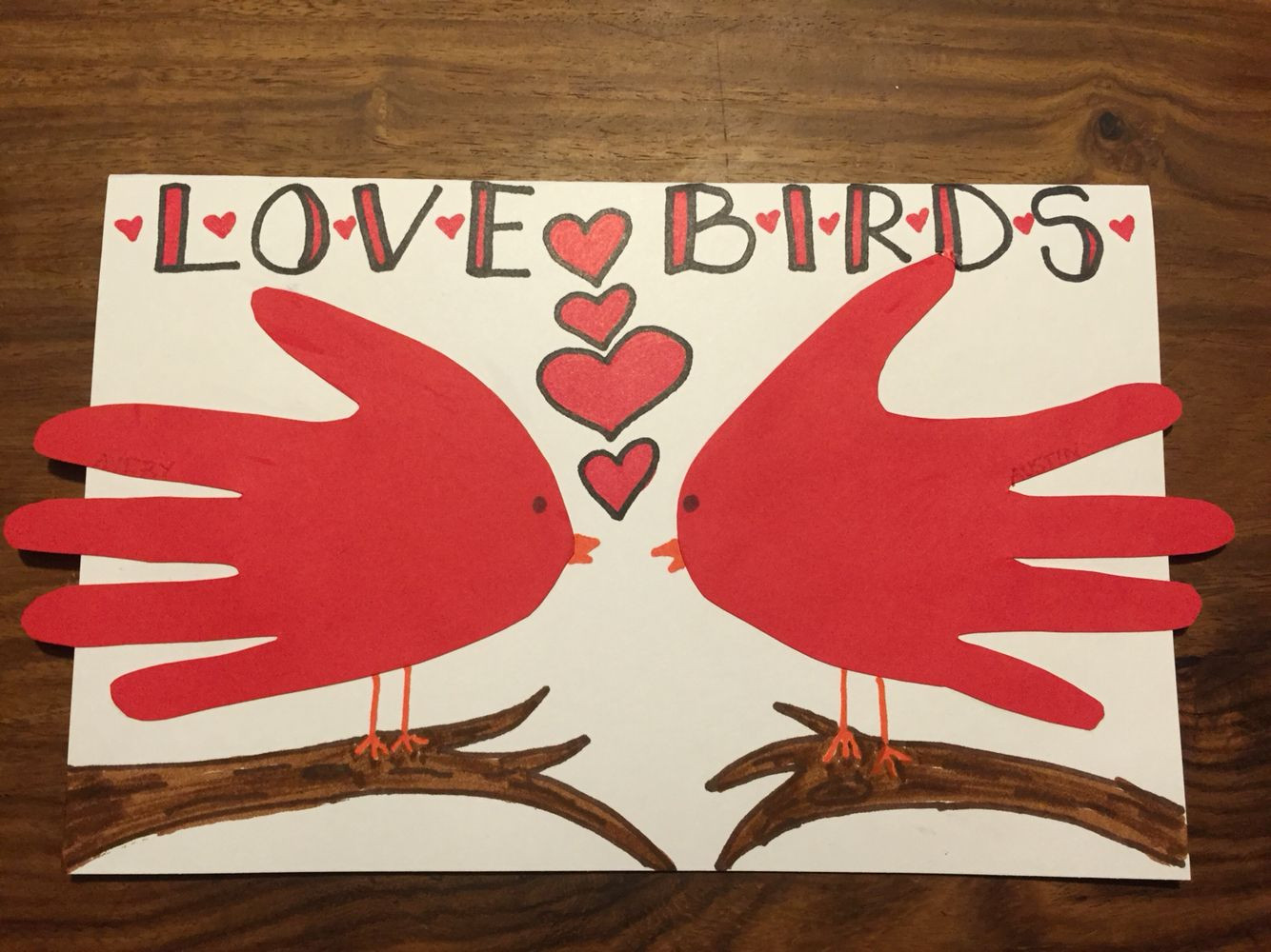 Anniversary Gifts From Kids
 Lovebirds handprint birds Valentine s Day or anniversary