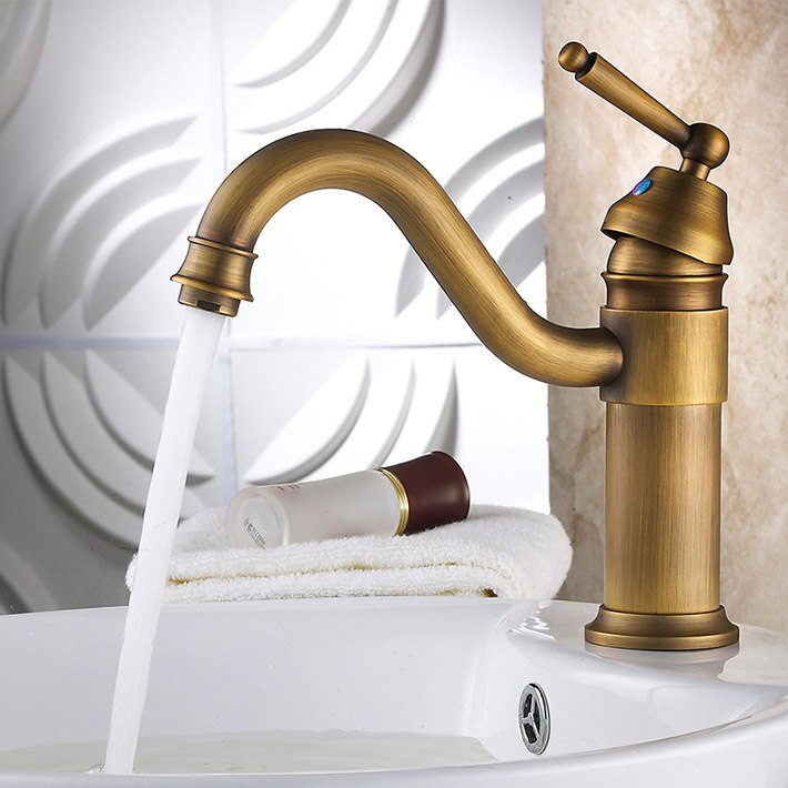Antique Brass Finish Bathroom Faucets
 Bathroom Faucet Antique bronze finish Brass Basin Sink