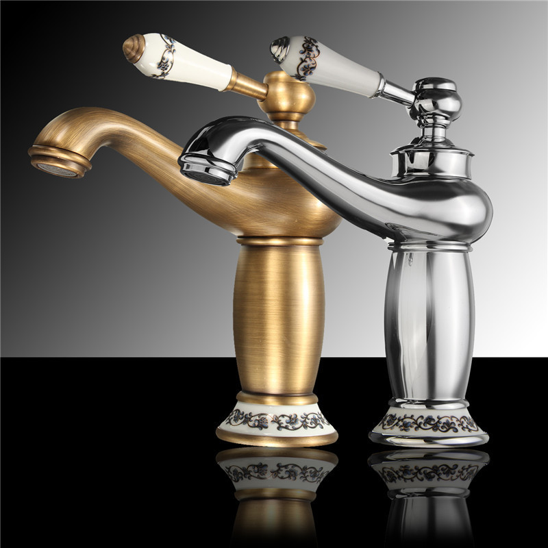 Antique Brass Finish Bathroom Faucets
 Bathroom Faucet Brass Basin Sink Faucet Contemporary