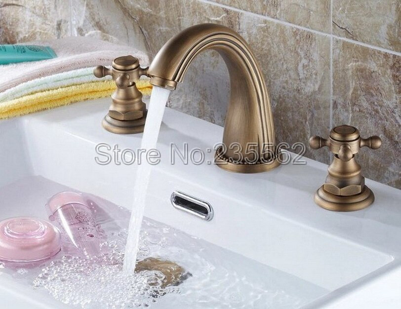 Antique Brass Finish Bathroom Faucets
 Classic Retro Antique Brass Finish Bathroom Basin Faucet