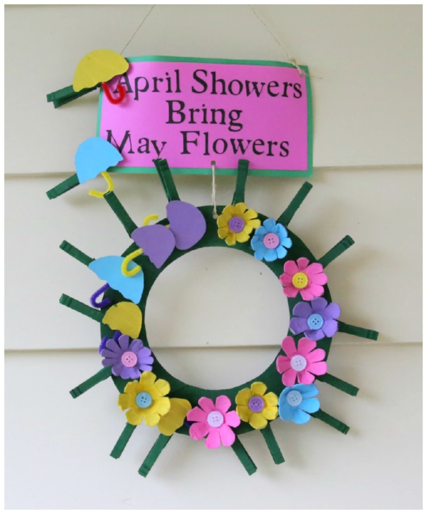 April Toddler Crafts
 Recycled Craft April Showers Bring May Flowers Clothespin