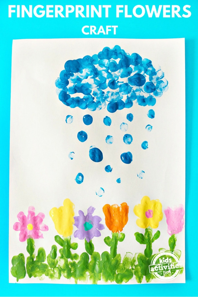 April Toddler Crafts
 April Showers Bring May Fingerprint Flowers Craft