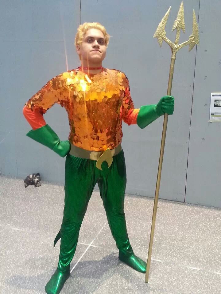 Aquaman Costume DIY
 My brother lost 50 pounds cut and bleached his hair and