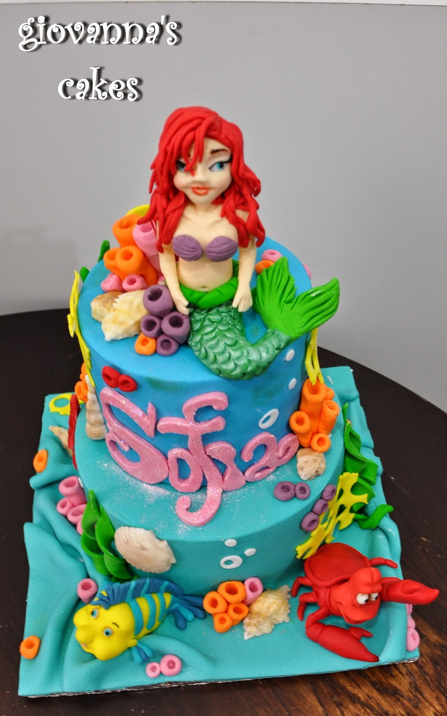Ariel Birthday Cake
 giovanna s cakes The little mermaid themed birthday cake