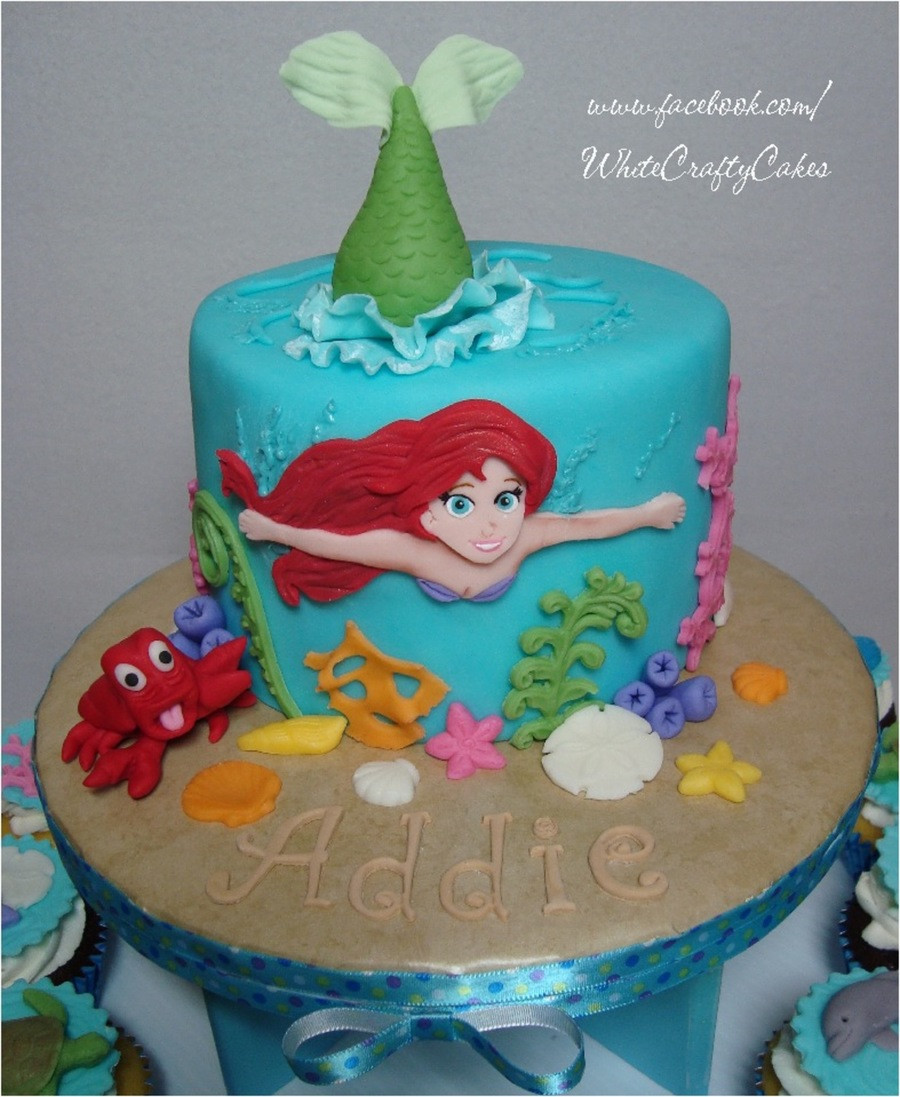Ariel Birthday Cake
 The Little Mermaid Cake And Cupcake Tower CakeCentral