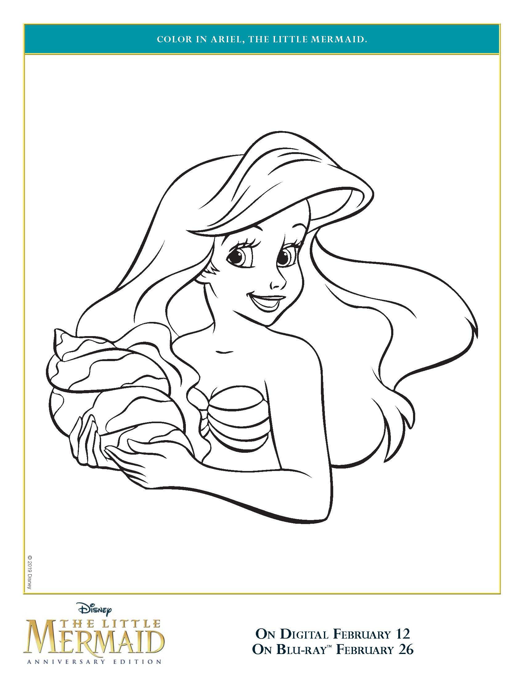 Ariel Printable Coloring Pages
 The Little Mermaid Coloring sheets Highlights Along the Way