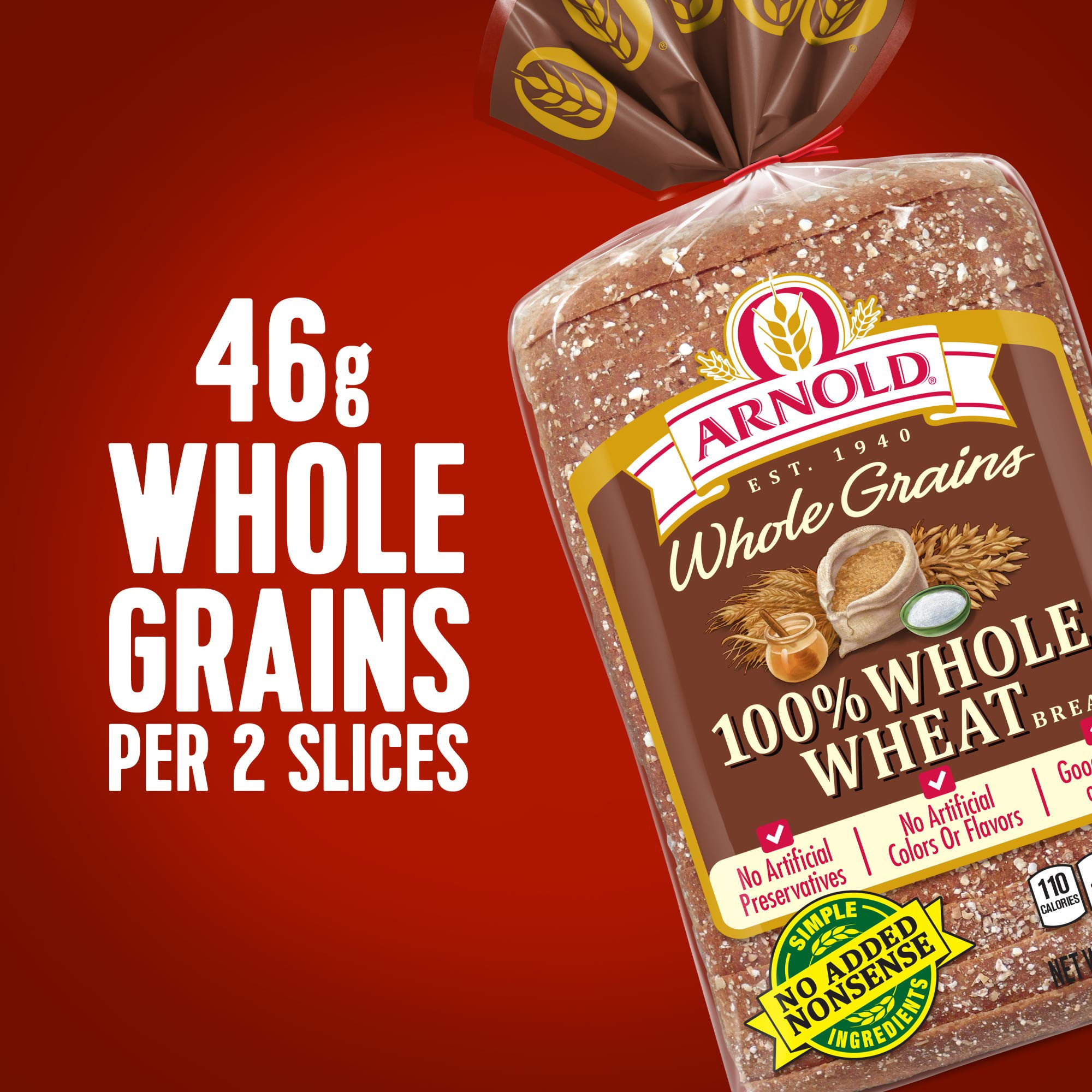 Arnold Whole Grain Bread
 Arnold whole grains whole wheat sliced bread 24