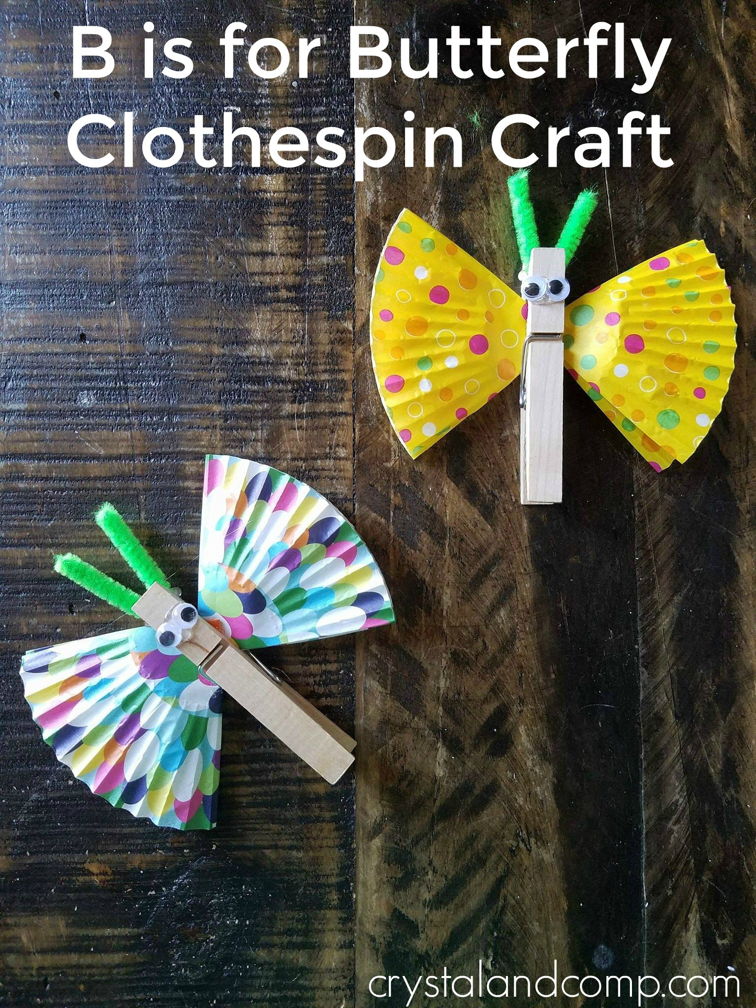 Art Activity For Preschoolers
 Butterfly Clothespin Craft for Preschoolers