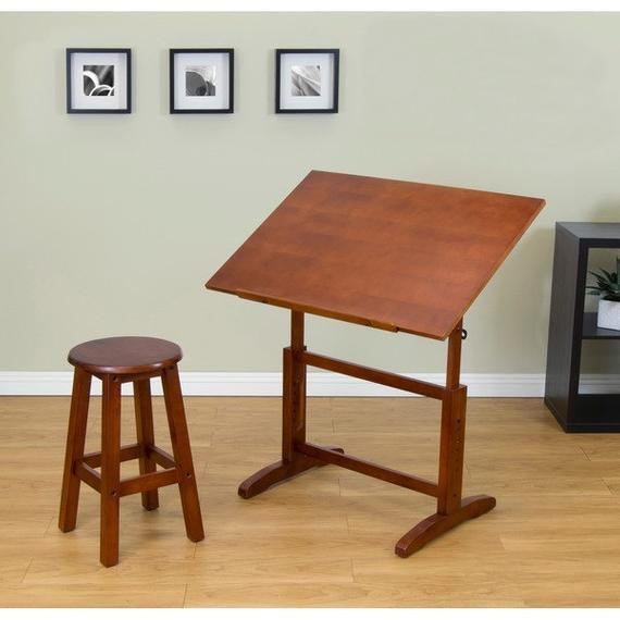 Art And Craft Table For Adults
 Items similar to Vintage Style Drafting Table Wood Stool
