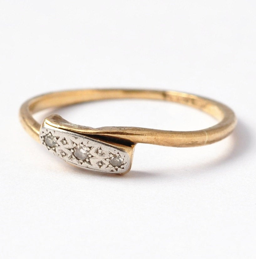Art Deco Wedding Ring
 Wedding Rings for Women Art Deco Diamond 9K Yellow Gold