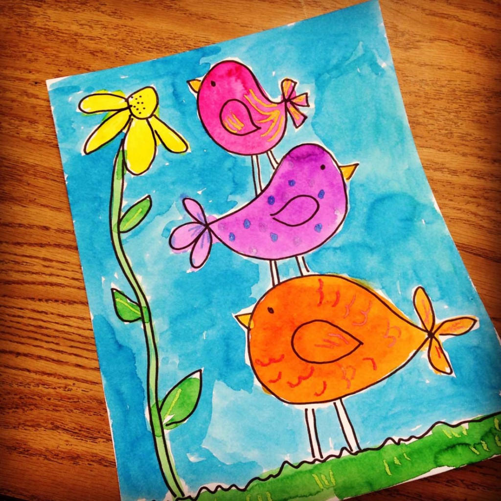 Art Projects For Little Kids
 Little Bir s Watercolor Painting Art Projects for Kids