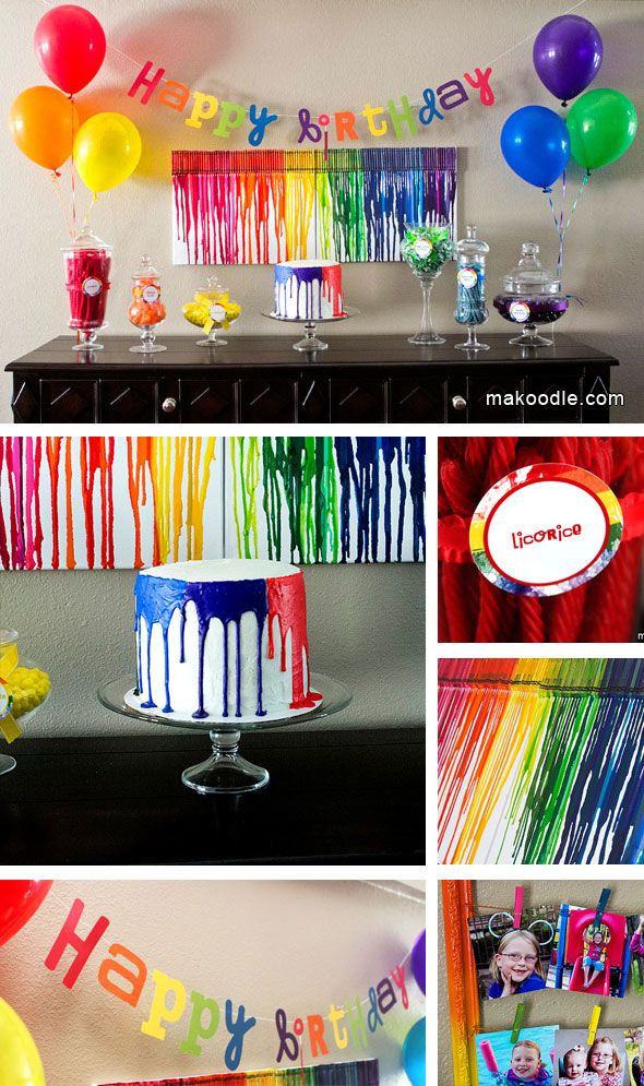 Art Themed Party For Adults
 Art Birthday Party from Makoodle The DIY melted crayon