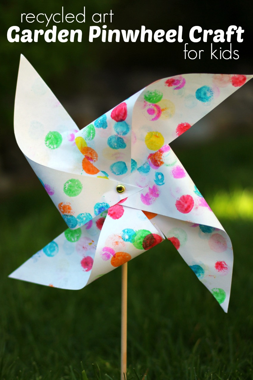 Arts And Crafts For Preschoolers
 Garden Pinwheel Craft for Kids from Recycled Artwork