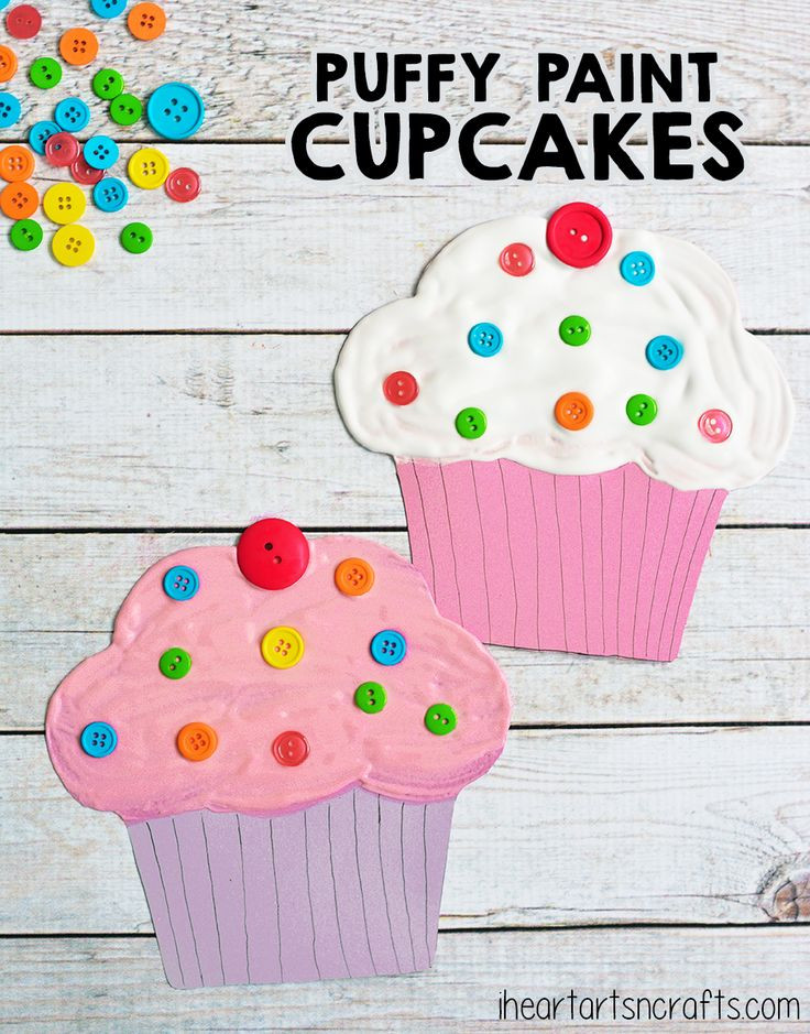 Arts N Crafts For Toddlers
 Puffy Paint Cupcake Craft For Kids