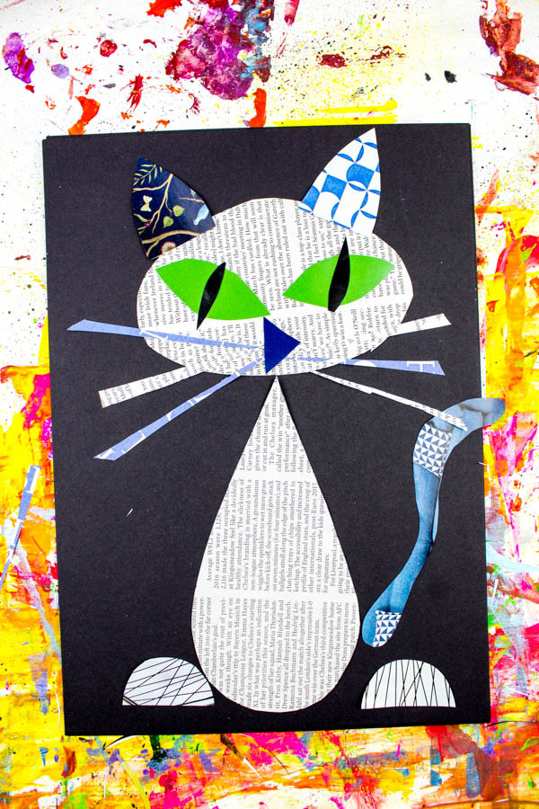 Artwork For Kids
 Cool Cat Newspaper Art Project for Kids