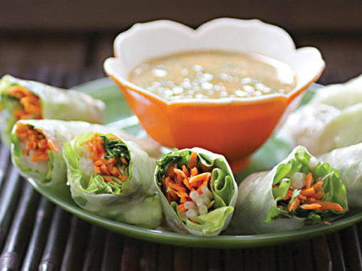 Asian Spring Roll Recipes
 Asian Spring Rolls with Spicy Peanut Dipping Sauce